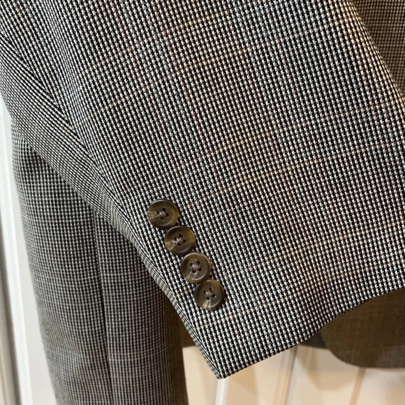 Chaps Ralph Lauren Grey & multicolor Plaid Blazer Suit Jacket Mens 46R Wool Silk - Picture 2 of 7